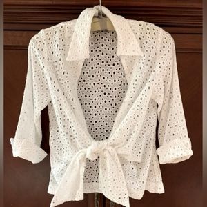MISHCA eyelet tie front Blouse size S